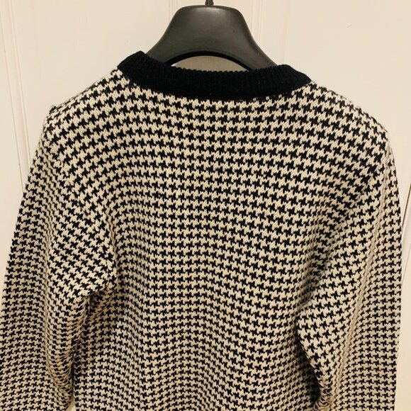 1950’s Brooks Brothers Vintage Thick Heavy Wool Women’s Cardigan Medium Dogtooth - Picture 4 of 14